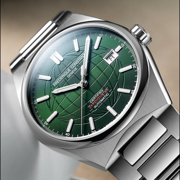 Frederique Constant Highlife Automatic COSC Gents Stainless Steel Watch with Green Interchangable Silicone Strap