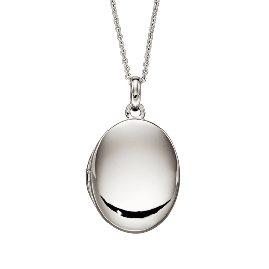 FIADH STERLING SILVER OVAL LOCKET WITH STERLING SILVER CHAIN
