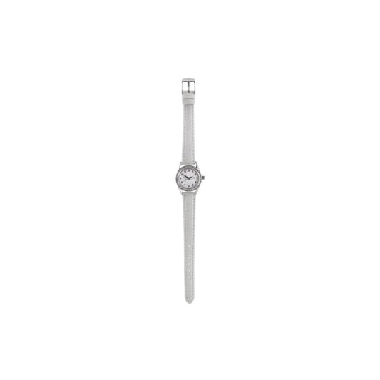 FIRST HOLY COMMUNION WHITE LEATHER CUBIC ZIRCONIA KIDS WATCH