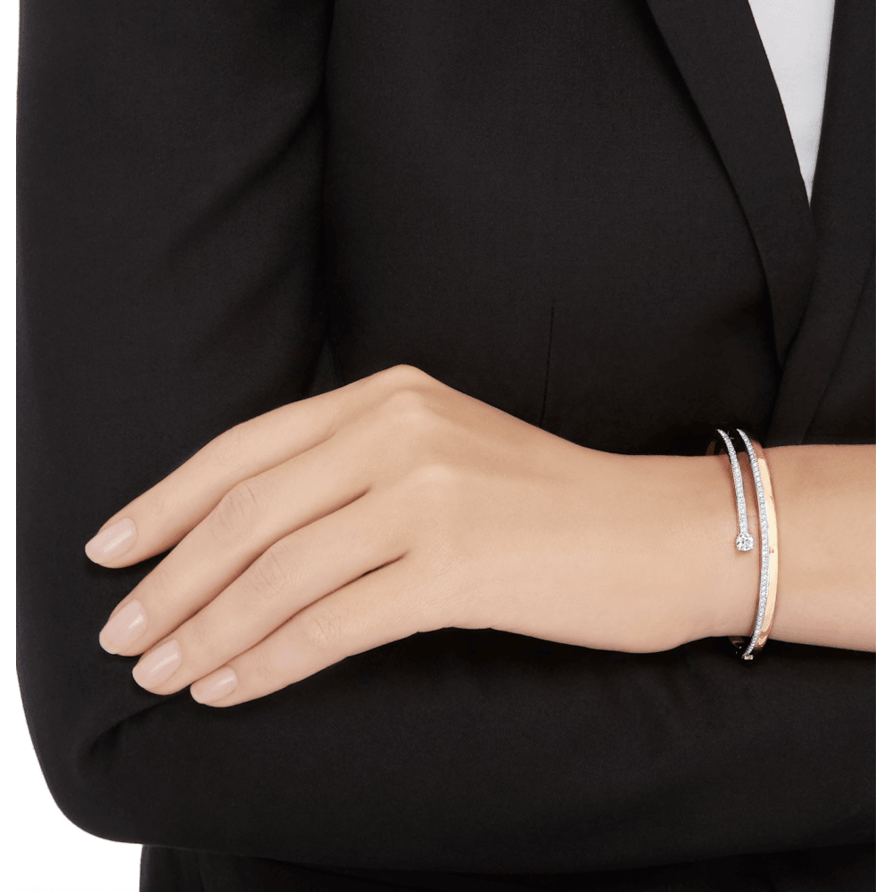 FRESH BANGLE, WHITE, ROSE-GOLD TONE PLATED
