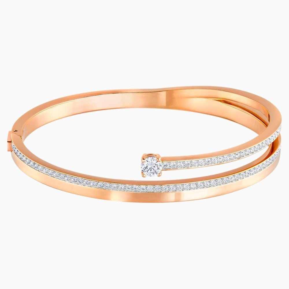 FRESH BANGLE, WHITE, ROSE-GOLD TONE PLATED