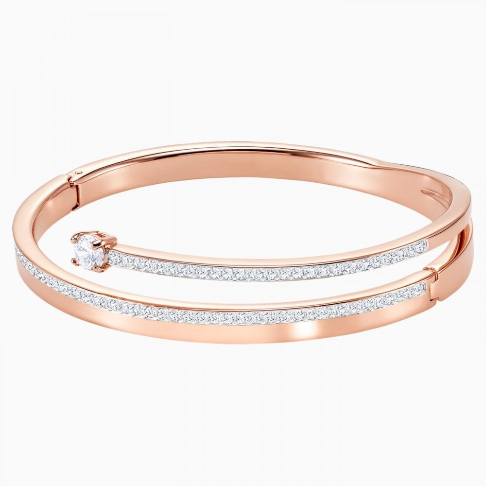 FRESH BANGLE, WHITE, ROSE-GOLD TONE PLATED