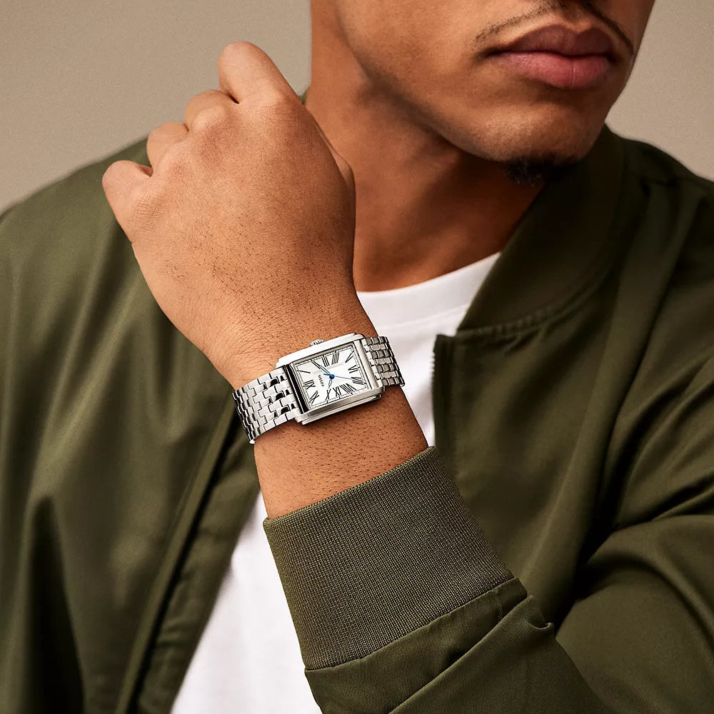 Carraway Three-Hand Stainless Steel Fossil Watch