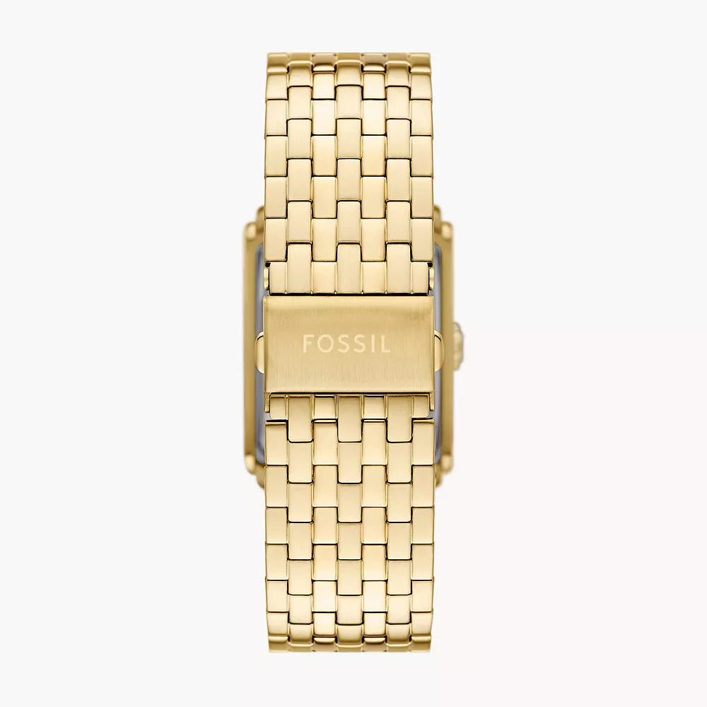 Carraway Three-Hand Gold-Tone Stainless Steel Fossil Watch