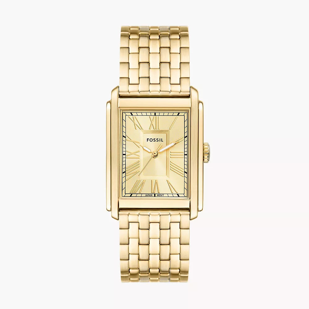 Carraway Three-Hand Gold-Tone Stainless Steel Fossil Watch