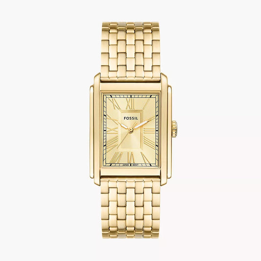 Carraway Three-Hand Gold-Tone Stainless Steel Fossil Watch
