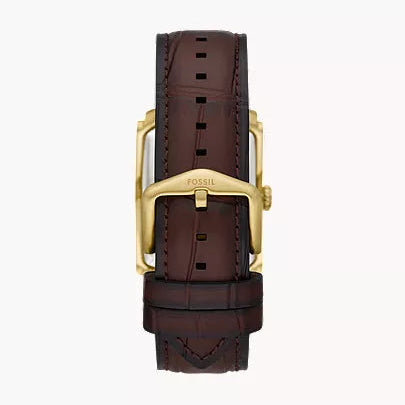 Fossil Carraway Three-Hand Brown Croco Leather Watch