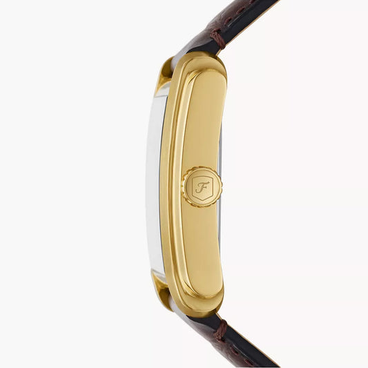 Fossil Carraway Three-Hand Brown Croco Leather Watch