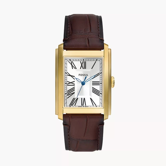 Fossil Carraway Three-Hand Brown Croco Leather Watch