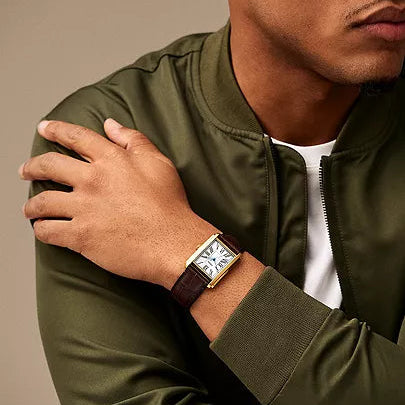 Fossil Carraway Three-Hand Brown Croco Leather Watch