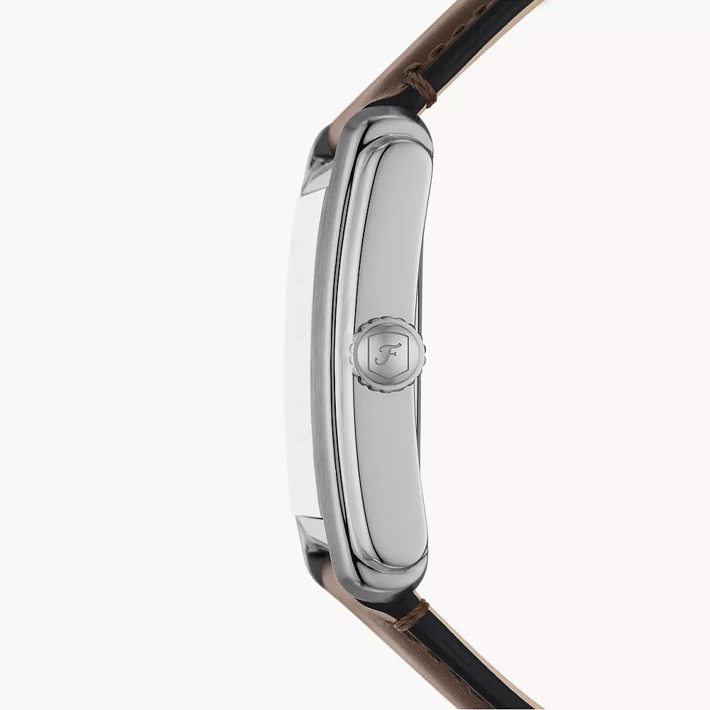 Carraway Three-Hand Brown Leather Fossil Watch