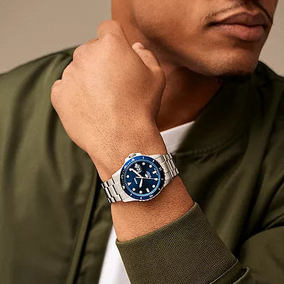 Fossil Blue Dive Three-Hand Date Stainless Steel Watch