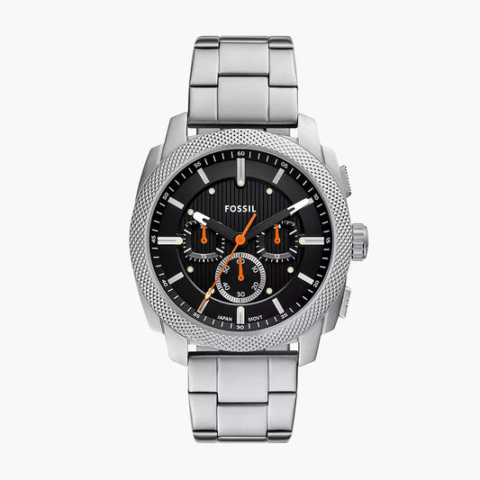 Fossil Machine Chronograph Black Dial Gents Stainless Steel Watch