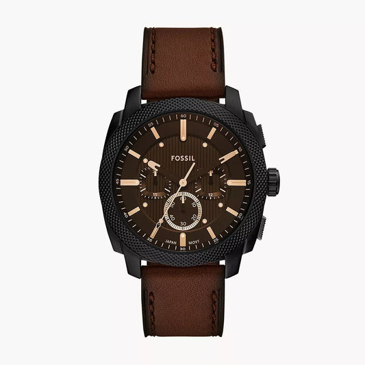 Fossil Machine Chronograph Brown Leather Gents Watch