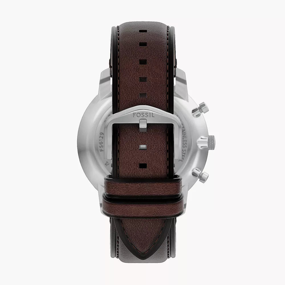 NEUTRA GREY SUNRAY CHRONOGRAPH DIAL GENTS BROWN LEATHER FOSSIL WATCH