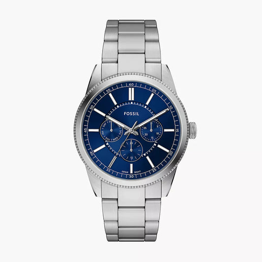 PEARSON BLUE DIAL GENTS STAINELSS STEEL FOSSIL WATCH