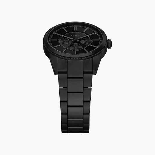 FOSSIL PEARSON BLACK DIAL GENTS BLACK STAINELSS STEEL WATCH