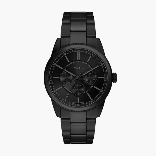 FOSSIL PEARSON BLACK DIAL GENTS BLACK STAINELSS STEEL WATCH