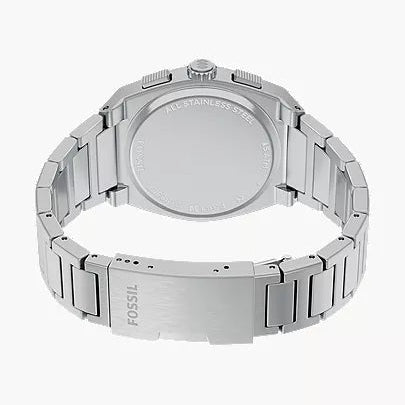 FOSSIL EVERETT SUNRAY LIGHT BLUE DIAL GENTS STAINLESS STEEL WATCH