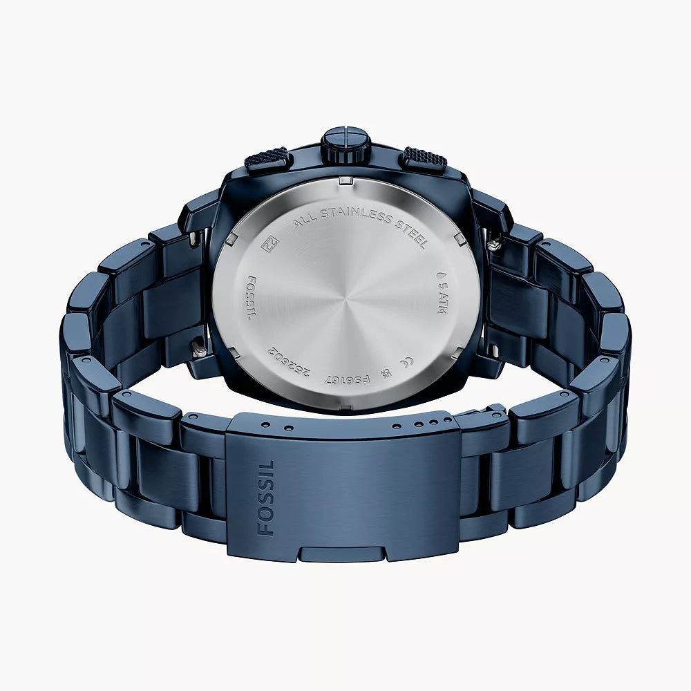 Fossil Machine Chronograph Navy Gents Stainless Steel Watch