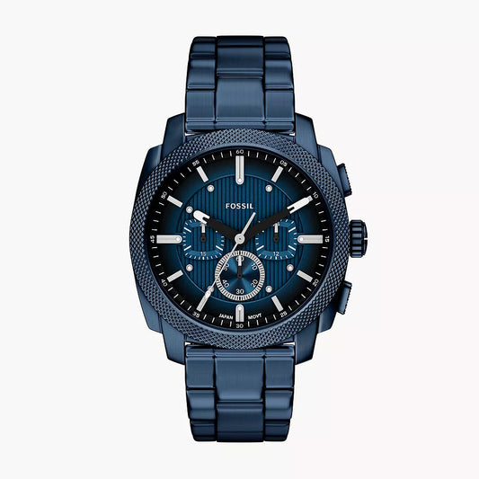 Fossil Machine Chronograph Navy Gents Stainless Steel Watch