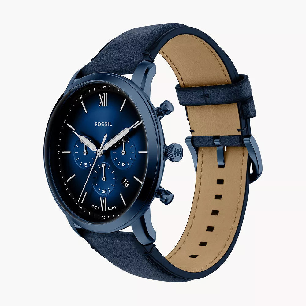 Fossil Neutra Chronograph Navy Leather Gents Watch