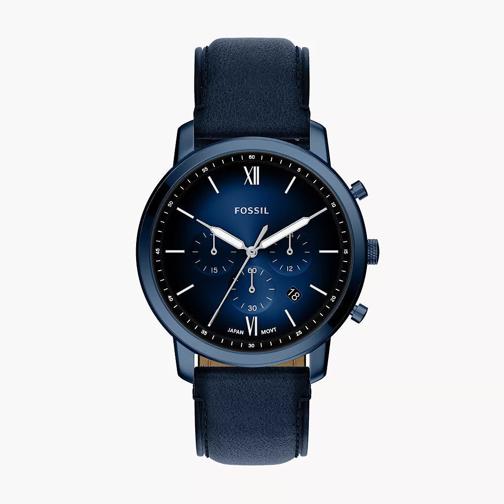 Fossil Neutra Chronograph Navy Leather Gents Watch