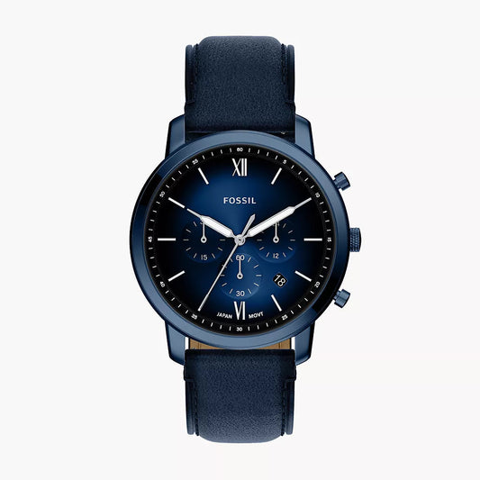 Fossil Neutra Chronograph Navy Leather Gents Watch