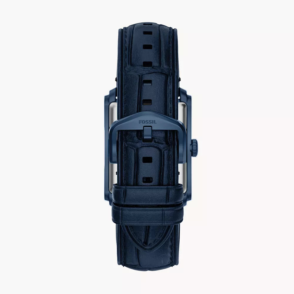 Fossil Carraway Three-Hand Gents Navy Croco Leather Watch