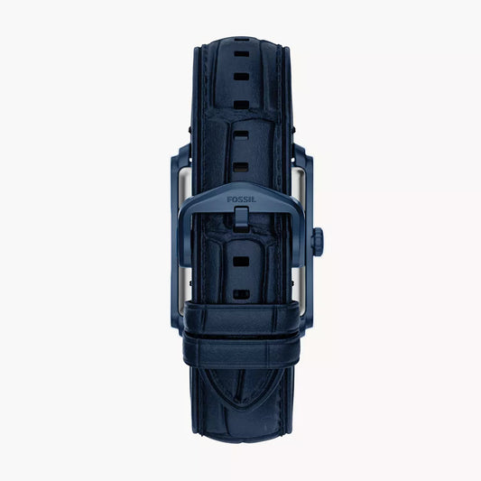 Fossil Carraway Three-Hand Gents Navy Croco Leather Watch