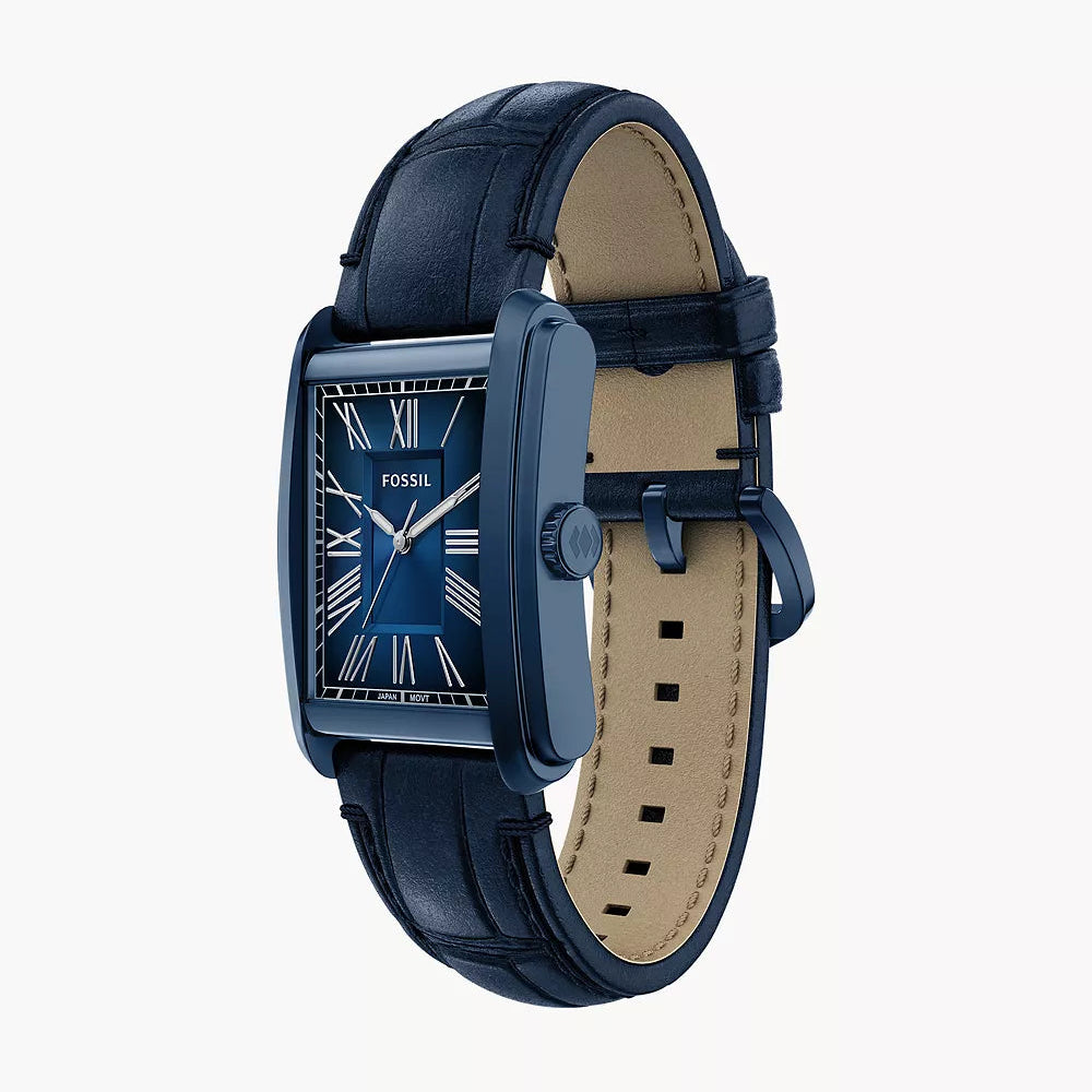 Fossil Carraway Three-Hand Gents Navy Croco Leather Watch