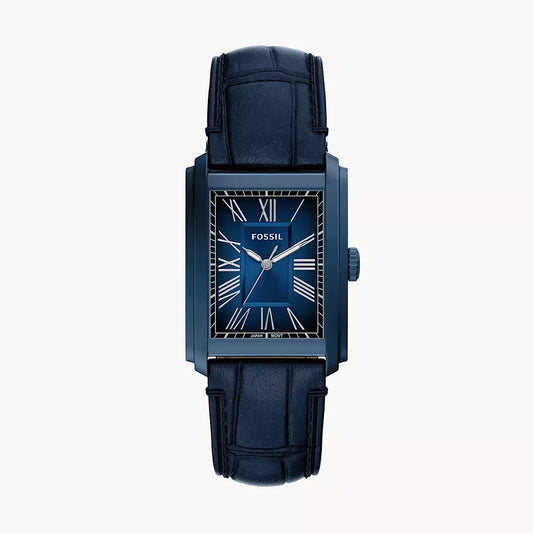 Fossil Carraway Three-Hand Gents Navy Croco Leather Watch