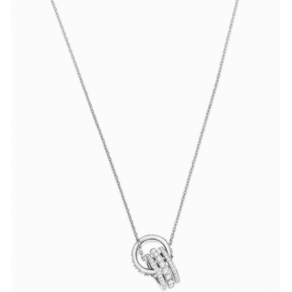 FURTHER PENDANT, WHITE SWAROVSKI CRYSTALS, RHODIUM PLATED