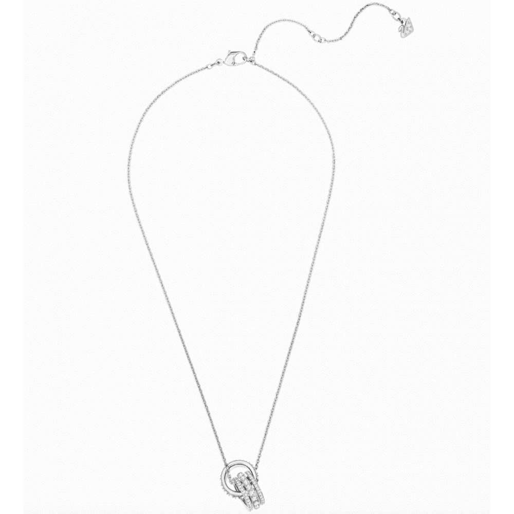 FURTHER PENDANT, WHITE SWAROVSKI CRYSTALS, RHODIUM PLATED