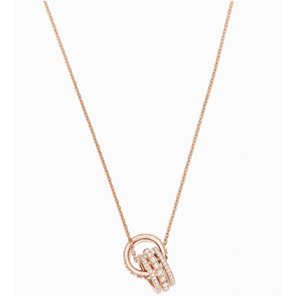 FURTHER PENDANT, WHITE SWAROVSKI CRYSTALS, ROSE-GOLD TONE PLATED