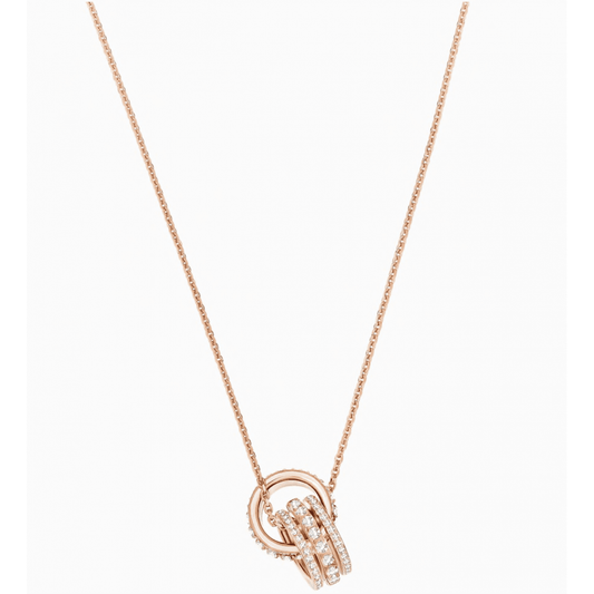 FURTHER PENDANT, WHITE SWAROVSKI CRYSTALS, ROSE-GOLD TONE PLATED