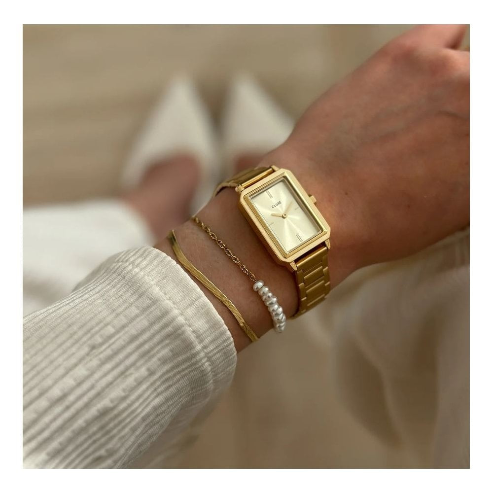 Fluette, Gold Dial, Ladies Gold Stainless Steel Watch