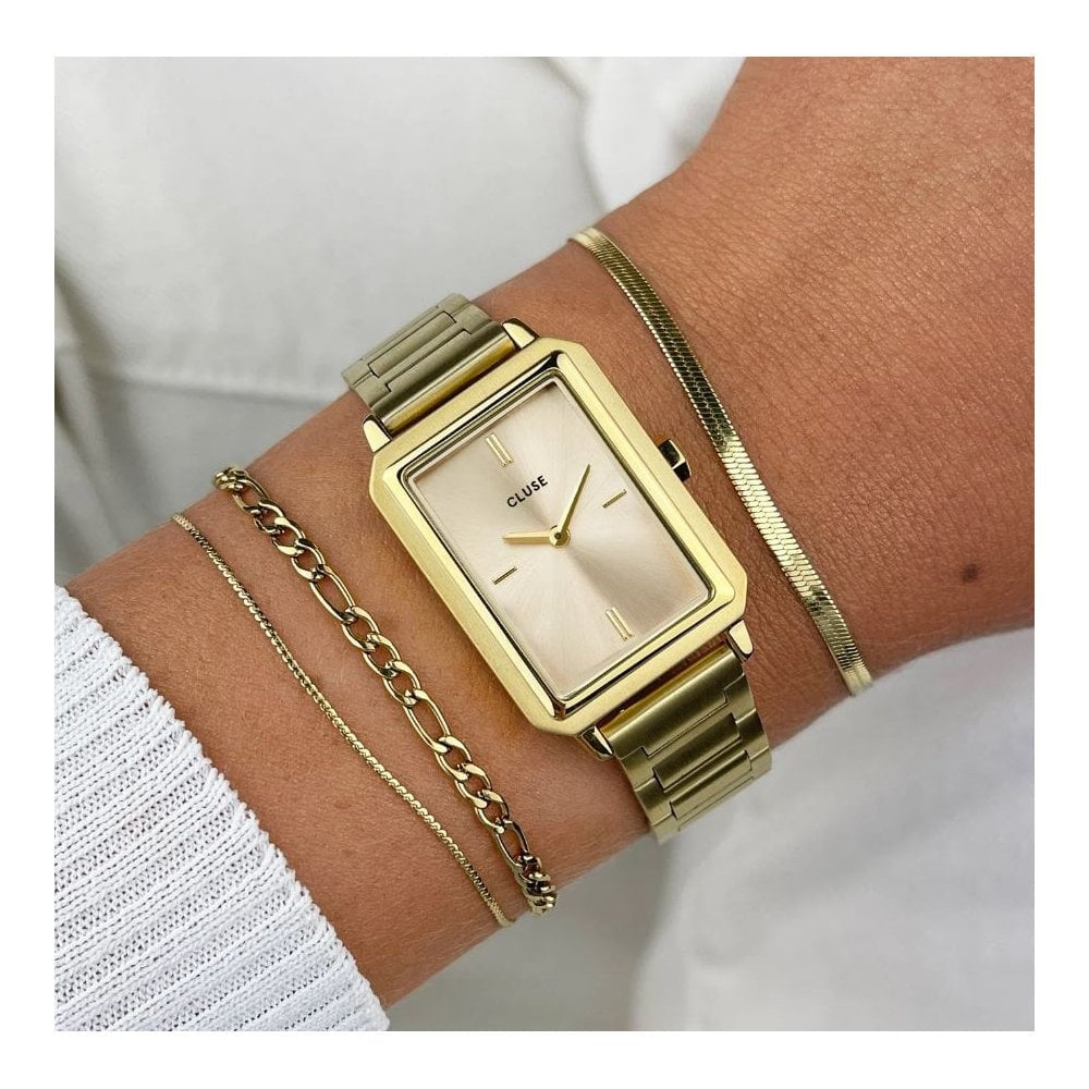 Fluette, Gold Dial, Ladies Gold Stainless Steel Watch