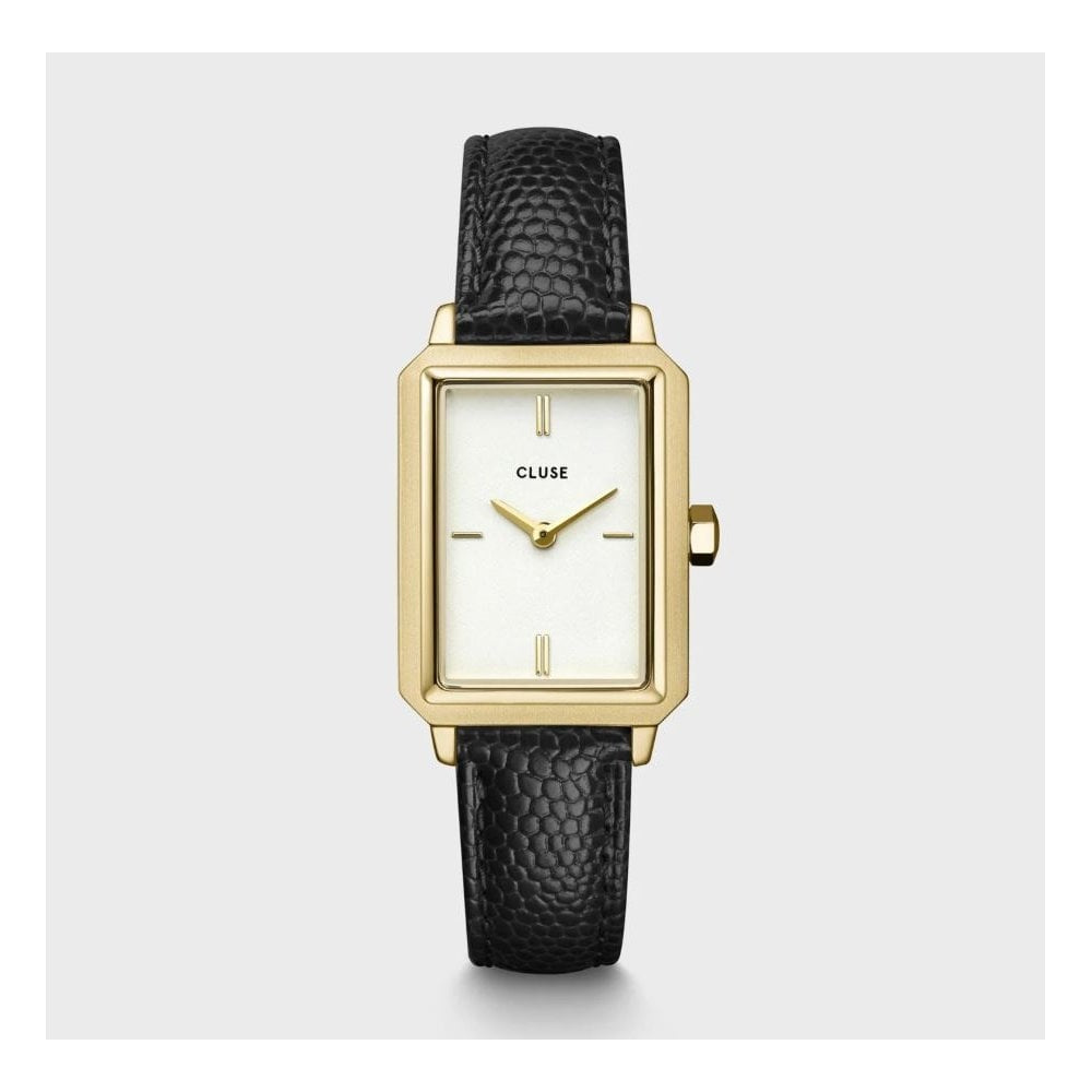 Fluette, Ladies Black Lizard Leather Watch