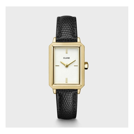 Fluette, Ladies Black Lizard Leather Watch