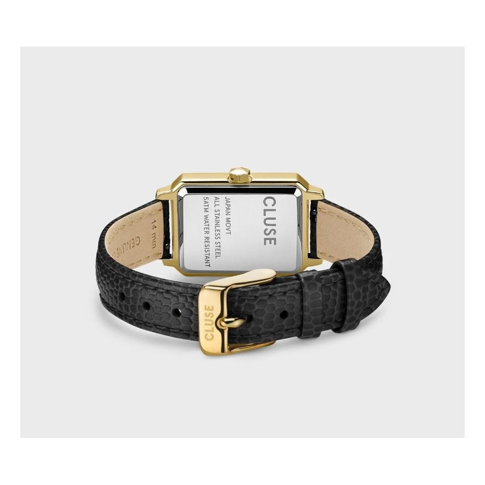 Fluette, Ladies Black Lizard Leather Watch