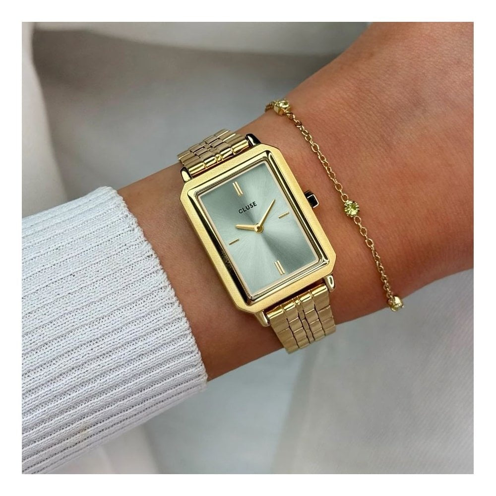 Fluette, Sage Green Dial, Ladies Gold Stainless Steel Watch