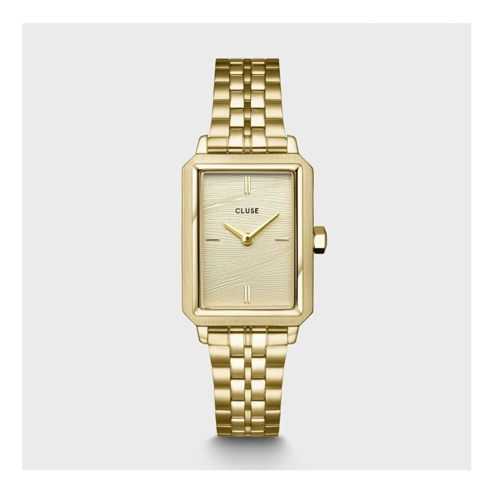 Fluette Watch, Sand Texture Dial, Ladies Gold Stainless Steel Watch
