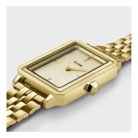 Fluette Watch, Sand Texture Dial, Ladies Gold Stainless Steel Watch