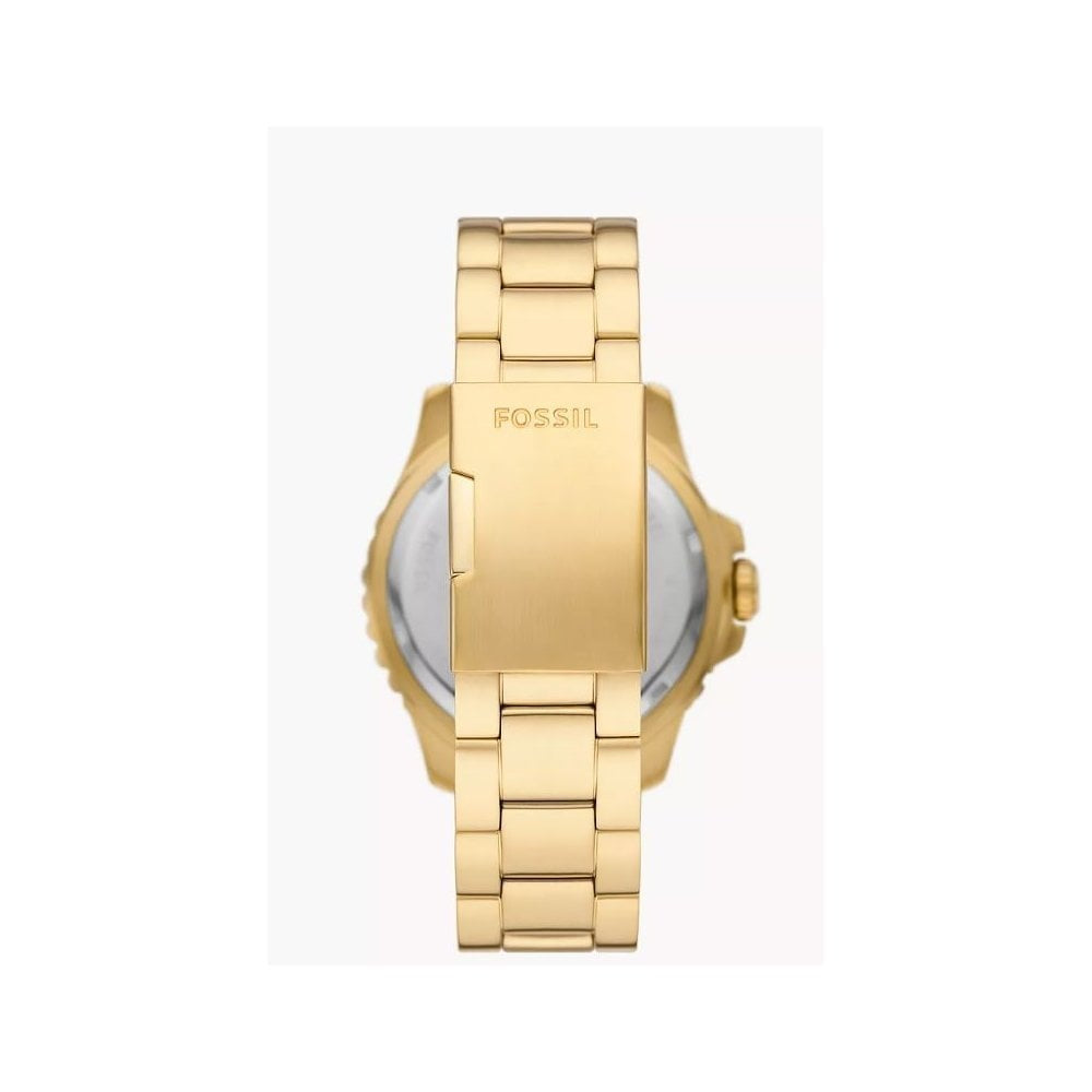 Fossil Blue GMT, Black Dial, Gold-Toned Gents Stainless Steel Watch