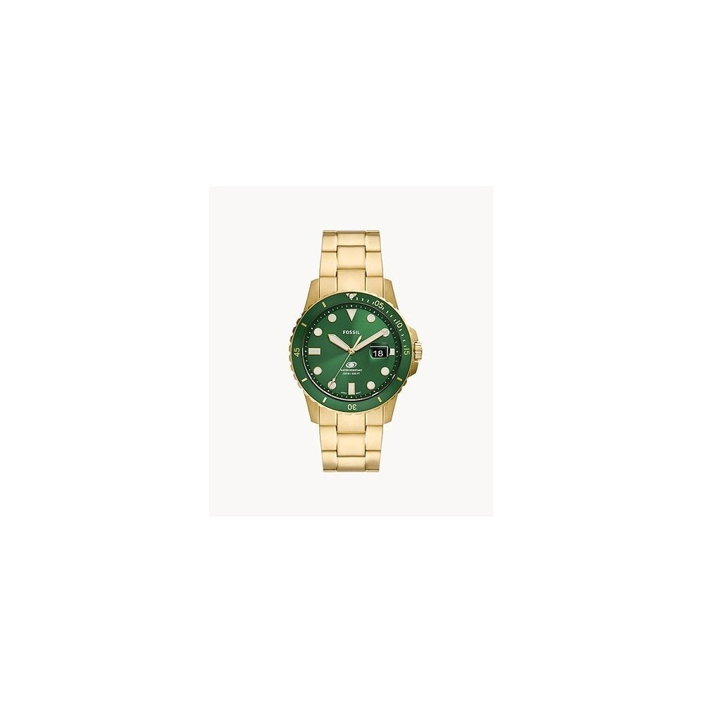Fossil Blue Three-Hand Date Gold-Tone Stainless Steel Watch