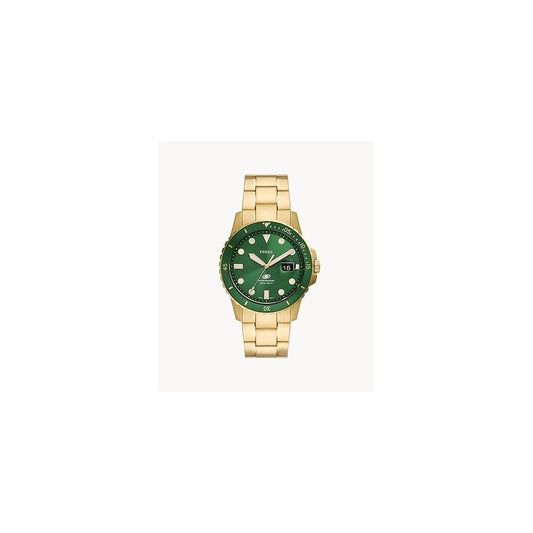 Fossil Blue Three-Hand Date Gold-Tone Stainless Steel Watch