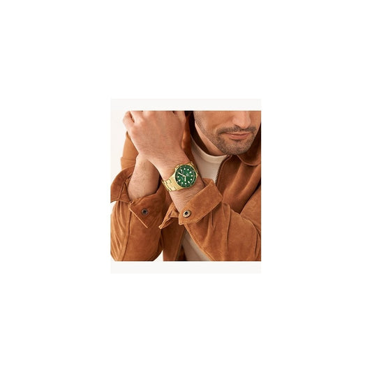 Fossil Blue Three-Hand Date Gold-Tone Stainless Steel Watch