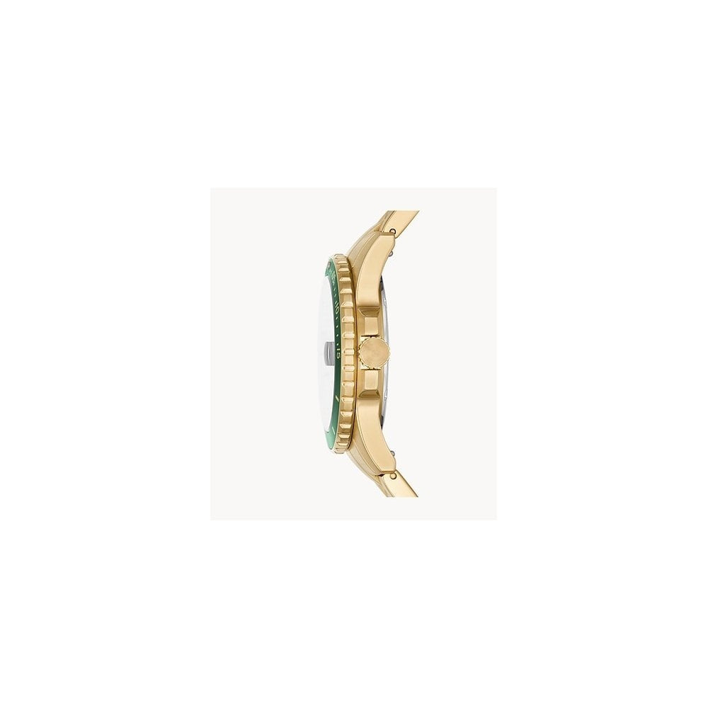 Fossil Blue Three-Hand Date Gold-Tone Stainless Steel Watch