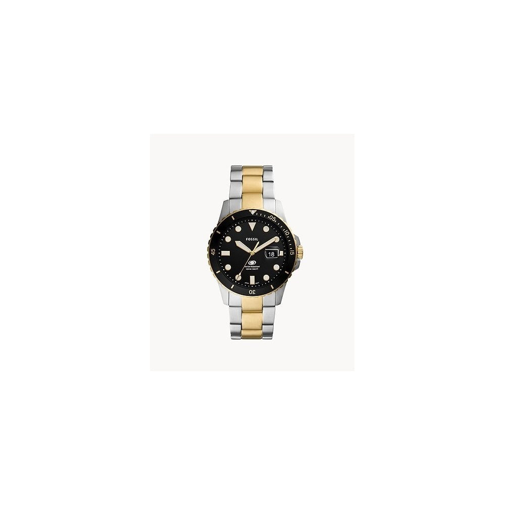Fossil Blue Three-Hand Date Two-Tone Stainless Steel Watch